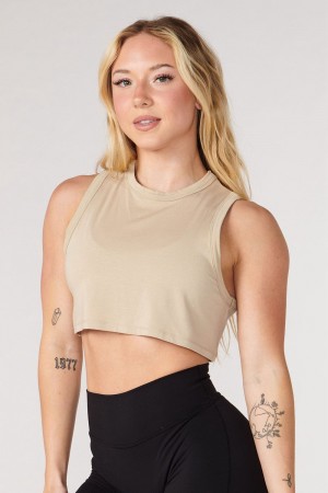Young LA W321 Cloud Modal Tank Beige | 1962-XYLTG