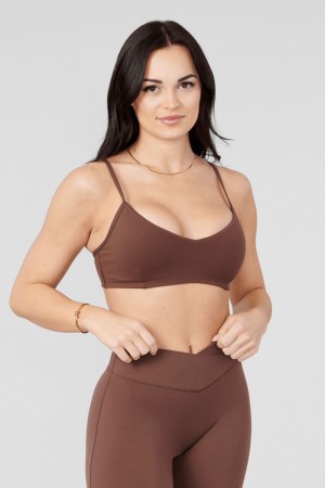 Young LA W324 Vital Sports Bra Dunkelbraun | 1098-NCZSH