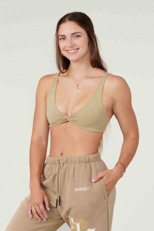 Young LA W326 Spiral Sports Bra Olivgrün | 1942-QSRLD