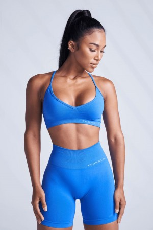 Young LA W327 - Core Seamless Sports Bra Blau | 0165-CPTNU