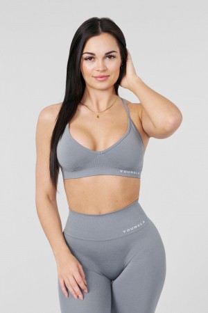 Young LA W327 - Core Seamless Sports Bra Grau | 0485-DPLTG