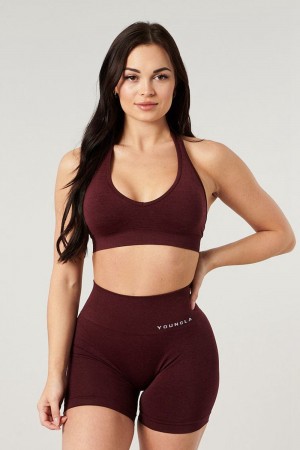 Young LA W328 - Core Seamless Halter Sports Bra Bordeaux | 8703-VWMEG