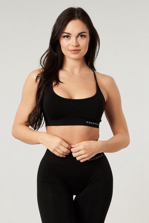 Young LA W329 - Core Seamless Scoop Neck Bra Schwarz | 6105-CIZSJ