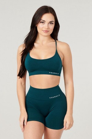 Young LA W329 - Core Seamless Scoop Neck Bra Teal | 5473-MORZY