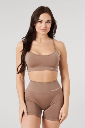Young LA W329 - Core Seamless Scoop Neck Bra Khaki | 1409-DOTAC