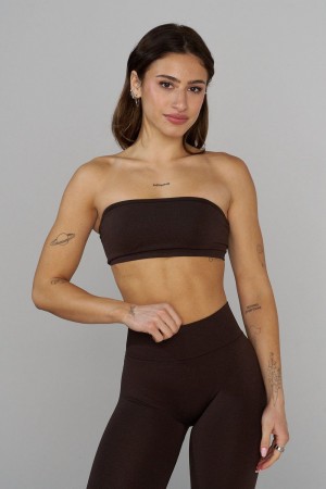 Young LA W333 Seamless Curve Bandeau Dunkelbraun | 2107-FZHUM