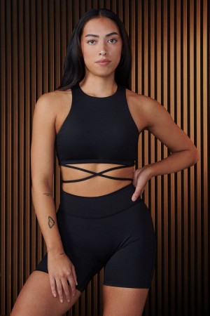 Young LA W334 - Urban Wrap Bra Schwarz | 4536-TYRGB