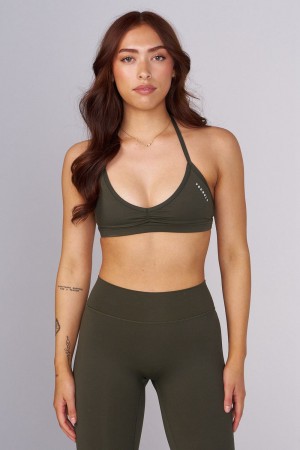 Young LA W335 - Urban V-Neck Bra Olivgrün | 8367-VNQWO
