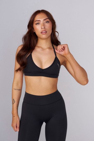 Young LA W335 - Urban V-Neck Bra Schwarz | 9587-TOSVK
