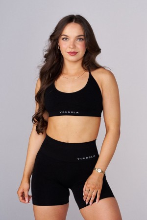 Young LA W342 Seamless Core Bra Spring 24' Schwarz | 0736-VZUDA