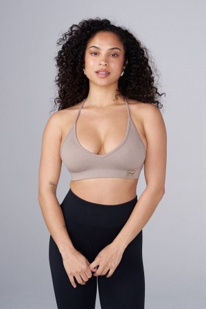 Young LA W343 Ribbed Seamless Bra Grau | 2784-KXHRA
