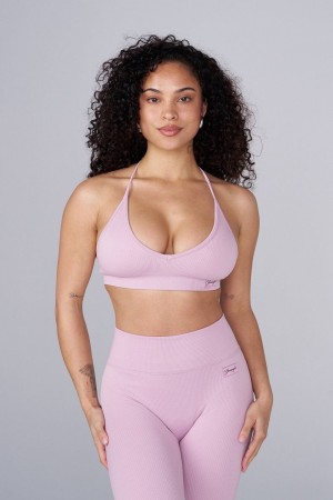 Young LA W343 Ribbed Seamless Bra Rosa | 4932-QXDVY