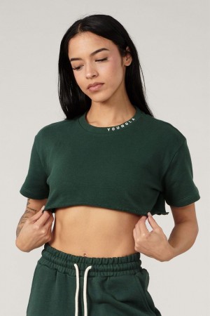 Young LA W407 Super Cropped Tee Grün | 3579-UNWIS