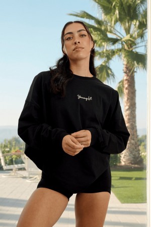 Young LA W416 Retro Long Sleeve Fall 23 Schwarz | 3016-ONZAX