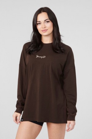 Young LA W416 Retro Long Sleeve Fall 23 Dunkelbraun | 5612-LUDIH