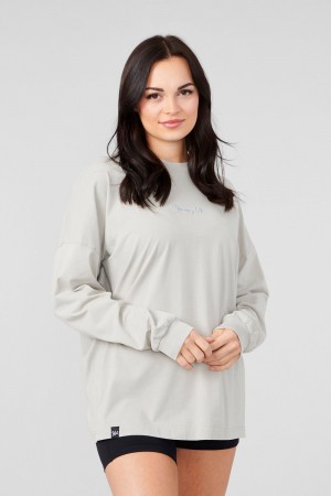 Young LA W416 Retro Long Sleeve Hellgrau | 3750-CMATH