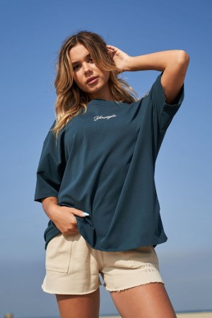 Young LA W425 - Retro Short Sleeve Teal | 3106-RDNVS
