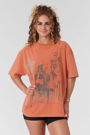 Young LA W427 Phantom Oversized Tees Orange | 4309-TVAZS