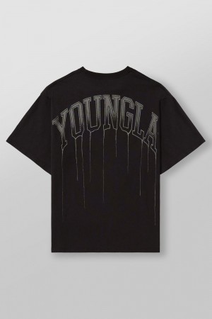 Young LA W428 - Drip Oversized Tee Schwarz | 8524-QGNIC