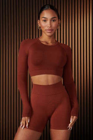 Young LA W430 - Curve Seamless Long Sleeve Bordeaux | 6780-QDSBJ