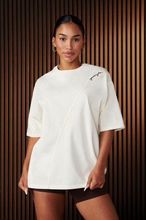 Young LA W431 - Curve Oversize Tee Weiß | 7916-MHKDS