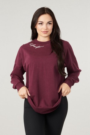 Young LA W432 - Emblem Long Sleeve Tee Lila | 9561-UHMKV
