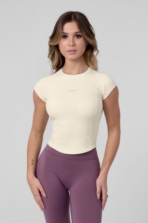 Young LA W439 - Compression Cap Sleeve Tee Weiß | 5924-GNXLF