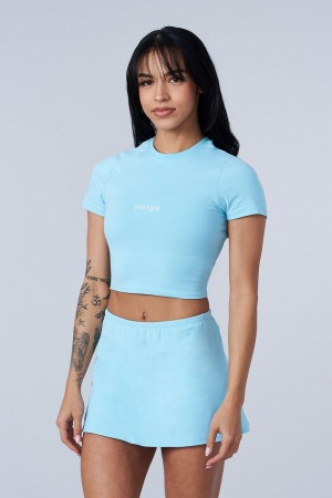 Young LA W442 - Love Sets - Baby Tee Blau | 3972-QFVNI