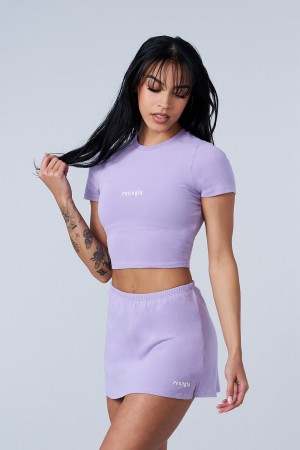 Young LA W442 - Love Sets - Baby Tee Lila | 0486-HKUVS