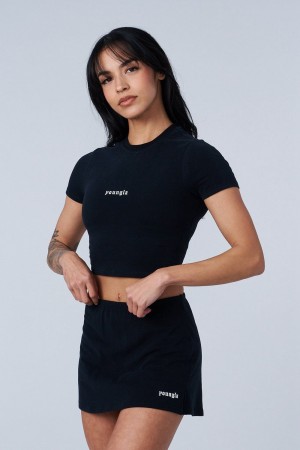Young LA W442 - Love Sets - Baby Tee Schwarz | 3704-NRLJS