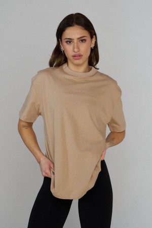 Young LA W443 Simple Tee Khaki | 7941-VLSZB
