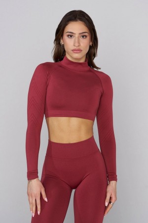 Young LA W445 Seamless Curve Longsleeve Crop Rot | 4953-PWGOF