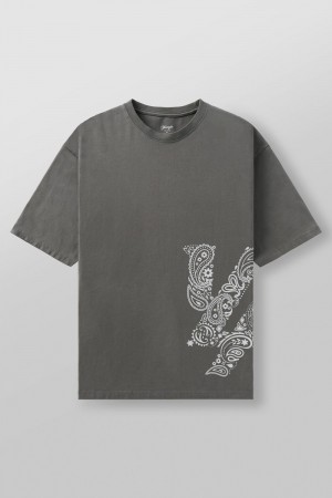 Young LA W448 Bandana Tee Grau | 6238-BEXWO