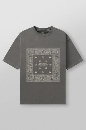 Young LA W448 Bandana Tee Grau | 6310-OHSWY