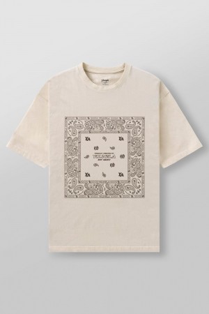 Young LA W448 Bandana Tee Weiß Grau | 2439-VFSZI