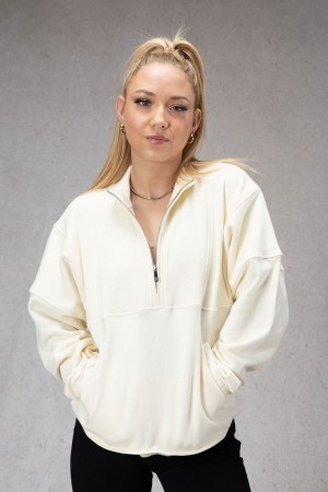 Young LA W504 Throwback Pullover Weiß | 6041-UFOLV