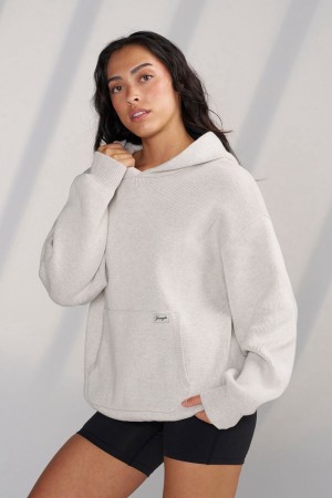 Young LA W514 - Bella Sweater Hoodie Hellgrau | 3724-PUCSO