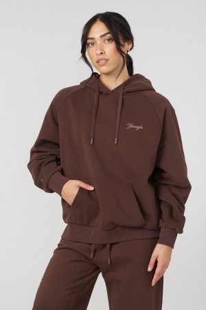 Young LA W516 Revolve Hoodie Dunkelbraun | 1962-DEYKR
