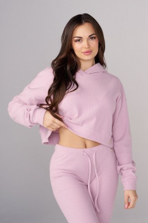 Young LA W545 Ava Crop Hoodie Rosa | 2015-GMRST